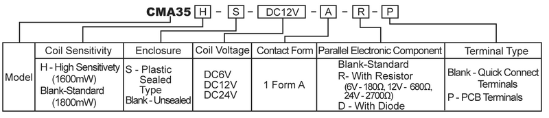 hke cma35 6v 12v 24vdc 1 form a contact heavy duty general purpose automotive relay 3