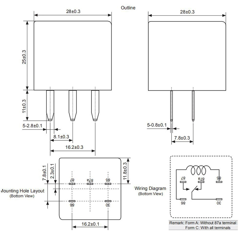 hke cma39 12v 24vdc 1 form a and c contact quick flat connection terminal automotive relay 2