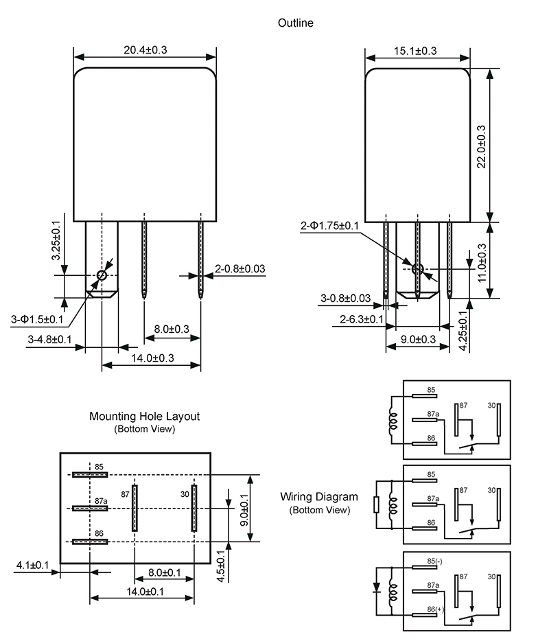 hke cma59 12vdc 1 form a and c contact automotive mute relay 2