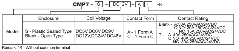 hke cmp7 5v 6v 9v 12v 24v 48vdc 1 form a and c contact pcb terminal power relay 7