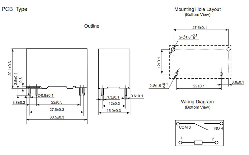 hke f6 5v 6v 9v 12v 24vdc 1 form a contact miniature power relay 6