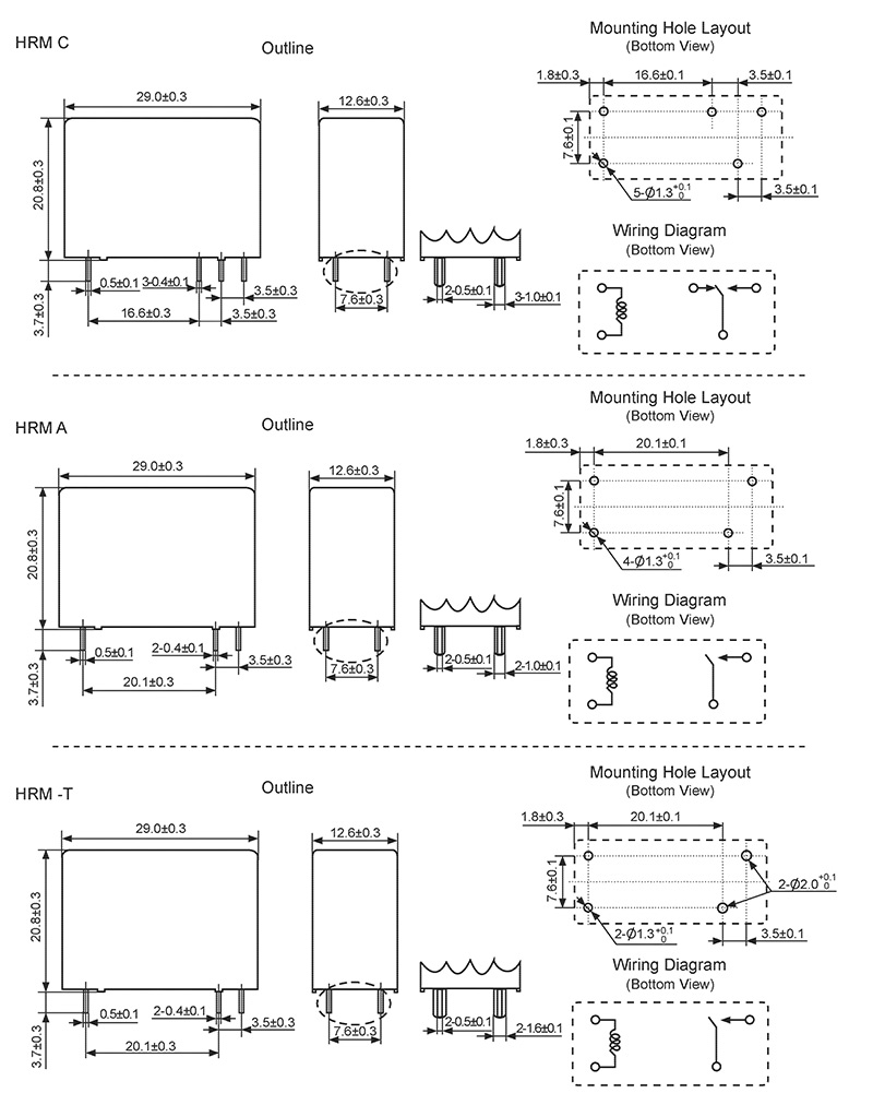 HKE HRM 3V 5V 6V 9V 12V 24V 48VDC 1 Form A And C Contact General Purpose Power Rela 6