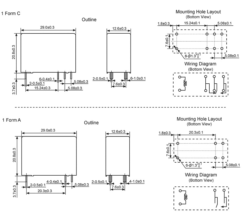 hke hrm2 3v 5v 6v 9v 12v 24v 48vdc 1 form a and c contact general purpose power relay 6