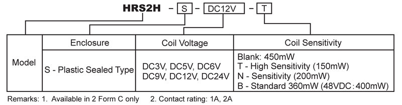 hke hrs2h 3v 5v 6v 9v 12v 24vdc 2 form c contact microminiature signal relay 6