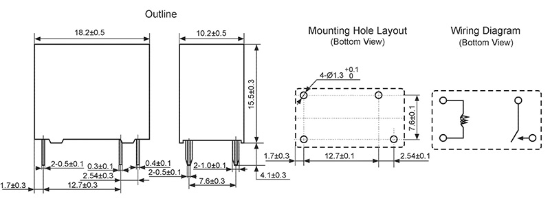 hke hrs3f 5v 6v 9v 12v 24vdc 1 form a contact microminiature power relay 5