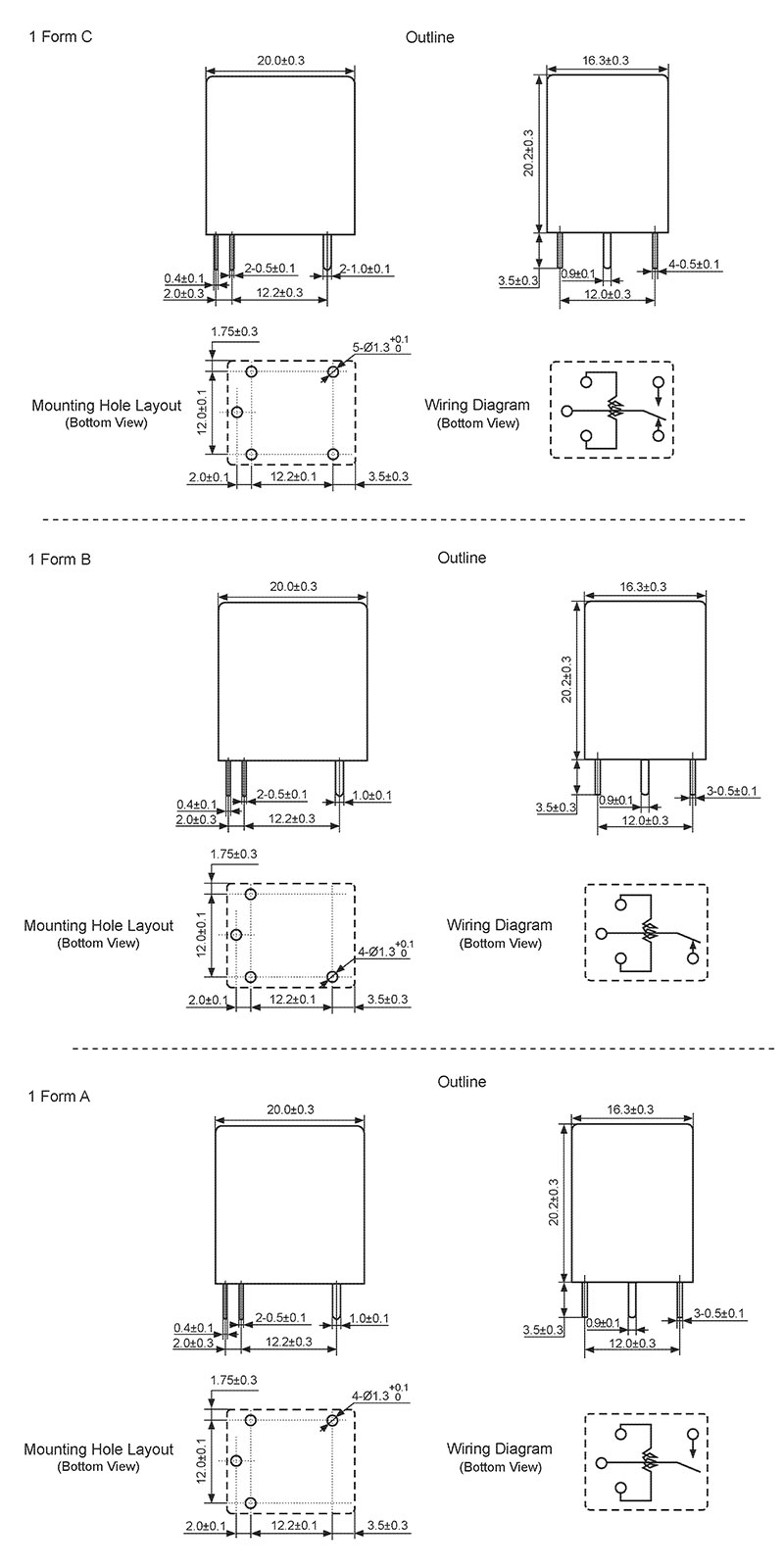 hke hrs4t 3v 5v 6v 9v 12v 24v 48vdc 1 form a and b and c contact miniature power relay 5